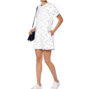 Current Elliott EUC The Fray Edge Floral Denim Dress 💙🤍